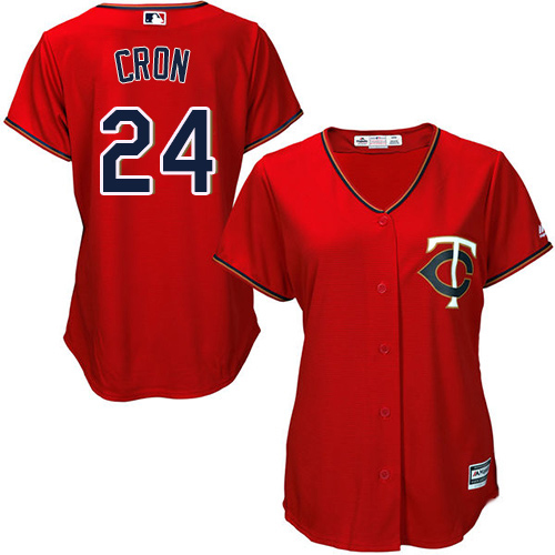 Twins #24 C.J. Cron Red Alternate Women's Stitched MLB Jersey
